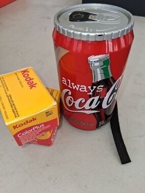 Coca Cola Red Branded Can Camara with Strap / Includes two 36mm Film